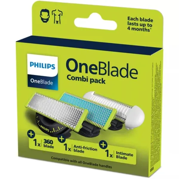 Philips OneBlade QP936/50 / Náhradné čepele / 360 / SkinProtect / Anti-Friction / 3 ks (QP936/50)