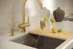 Quadron - Granitový drez Logan 100 Beige Meď HQJ6045U4_PVDC1_U
