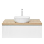 Kúpeľňová skrinka s krycou doskou SAT B-WAY 99x30x45 cm biela lesk BWAY100WDOAKU2B BWAY100WDOAKU2B