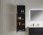 CERANO - Kúpeľňová skrinka vysoká Carole - čierna matná - 45x150x34 CER-431644