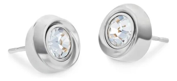 Calvin Klein Luxusné oceľové náušnice s kryštálmi Twisted Bezel Solitaire 35000771