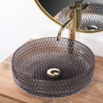 REA - Umývadlo na dosku Cristal Grey 39 nikl Ring REA-U8880