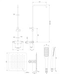 OMNIRES - UNI termostatický sprchový stĺp chróm /CR/ Y1244X/6/KCR