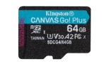 Kingston Canvas Go PLUS microSDXC 64GB / UHS-I U3 / Class 10 / čítanie: až 200MBs / zápis: až 160 MBs (SDCG4/64GBSP)