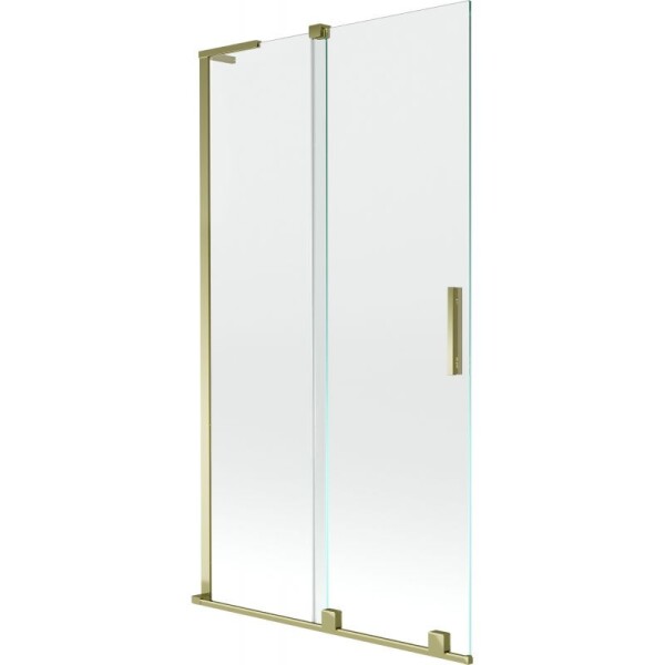 MEXEN/S - Velar L dvojkrídlová posuvná vaňová zástena 100 x 150, transparent, zlatá 896-100-003-01-50