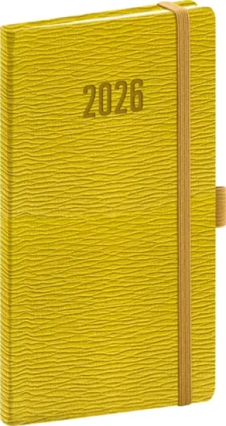 NOTIQUE Vreckový diár Rivoli 2026 žltozelený / 9 x 15.5 cm (PGD-KAPRI-6007)