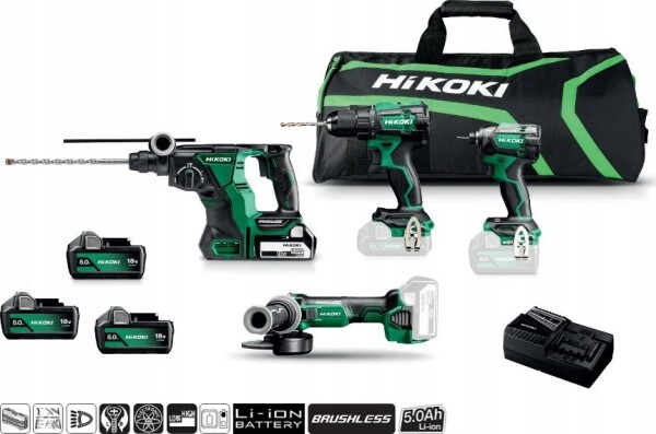 Hikoki HIKOKI.KIT 18V KC18DEWHZ (DS18DE+WH18DC+G18DBL+DH18DBL) 3x5.0Ah BAG