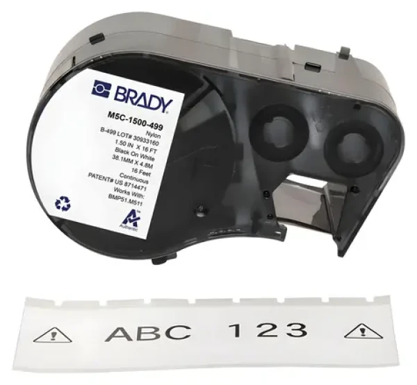 BRADY Nylonové textilné etikety pre vodiče a laboratóriá / Etikety / Samolepiace / Nylon / pre M510, BMP51, BMP53, M511 (M5C-1500-499)