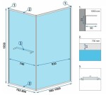 REA/S - Sprchovací kút Space In ČIERNY 80x100 s bielou sprchovou vaničkou Savoy KPL-K8882