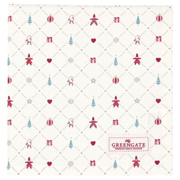 GREEN GATE Bavlnený obrus Clarina White 100 × 100 cm