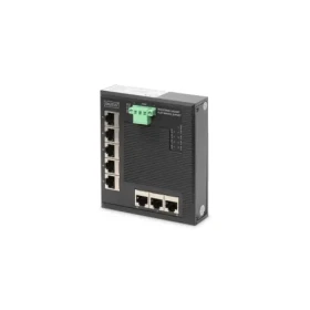 Digitus Switch Ind. čierna / Switch / Priemyselný / 8x Gigabit / Unmanaged / DIN lišta (DN-651127)
