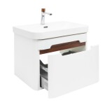 Kúpeľňová skrinka s umývadlom a batériou SAT Fusion 57,5x43x45 cm biela matná mat SATFUSION60WMWBA SATFUSION60WMWBA