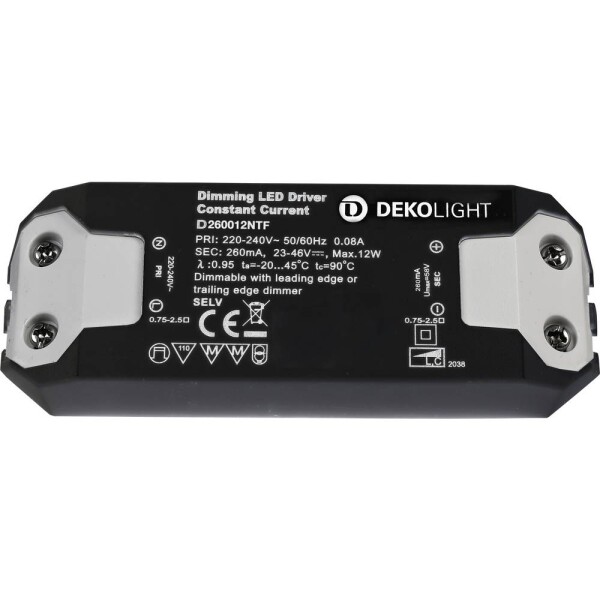 Deko Light BASIC napájací zdroj pre LED konštantný prúd 12 W 260 mA 23 - 46 V/DC; 862285