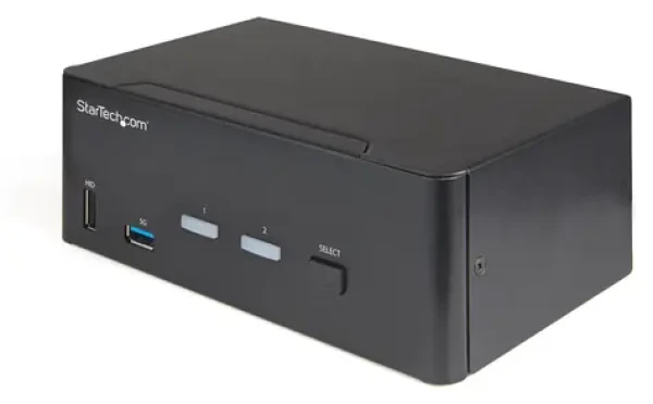 StarTech 2-portový HDMI KVM switch čierna / KVM prepínač / 4K UHD / USB Hub / 1 užívateľ (SV231DHU34K6)