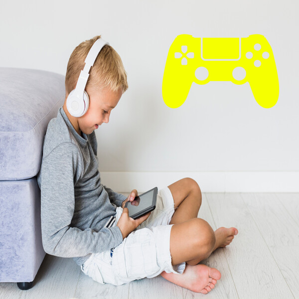 Veselá Stena Samolepka Ovládač na playstation Farba: žlutá, Veľkosť: 60 x 39 cm