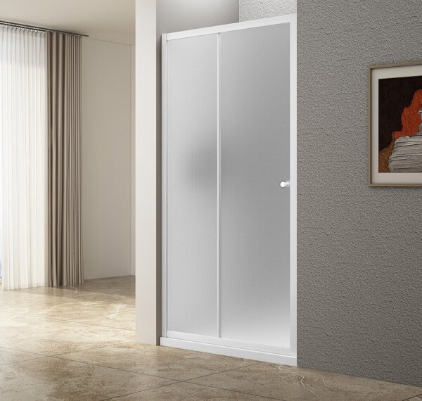 AQUALINE - UGGA posuvné sprchové dvere 1200, Brick sklo, biela AWS120