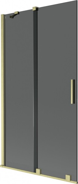MEXEN/S - Velar dvojkrídlová posuvná vaňová zástena 100 x 150, grafit, zlatá kartáčovaná 896-100-000-41-55
