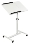 Maclean MC-121 W biela / Mobilný stôl pre notebook / výškovo nastaviteľný / náklon / kolieska / nosnosť 30 kg (MC-121 W)