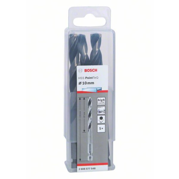 Bosch Accessories 2608577548 HSS kovový špirálový vrták, 5-dielna, 10 mm, DIN 338, 1 ks; 2608577548