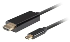 Lanberg USB-C - HDMI 0,5 m čierna / Kábel USB-C na HDMI / 4K / 60 Hz (CA-CMHD-10CU-0005-BK)