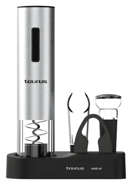 Taurus 963401000 nerezová, čierna / Elektrický otvárač na víno / LED podsvietenie / USB nabíjanie / stojan (963401000)