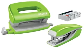 Leitz WOW Set mini zošívačky a dierovačky zelená / zošívanie: až 10 listov (55612054)