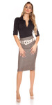 Sexy Pencilskirt with belt brown L