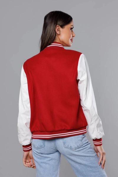 Tmavo červená dámska bunda typu bomber (16M9067-270) odstíny červené L (40)