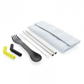 XD Design Set príborov a slamiek Tierra / 2ks / svetlo modrá (P269.555)