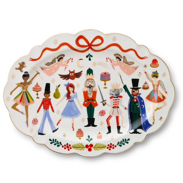 Rifle Paper Co. Servírovací porcelánový podnos Nutcracker Oval