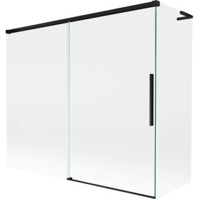 MEXEN/S - Rox L vaňová zástena 2-krídlová posuvná 180 + 80 x 150, transparent, čierna 8C9L-180-080-70-00