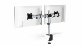 Durable SELECT strieborná / Stolný držiak pre dva monitory / do 27" / VESA 75-100 mm / nosnosť 8 kg (509523)