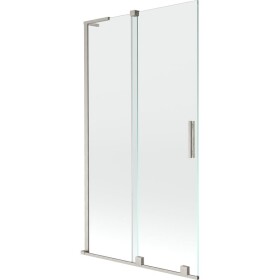 MEXEN/S - Velar L dvojkrídlová posuvná vaňová zástena 100 x 150, transparent, nikel kartáčovaný 896-100-003-01-97