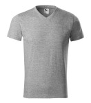 Ťažké tričko s výstrihom do V unisex tmavo šedá modrá 3XL