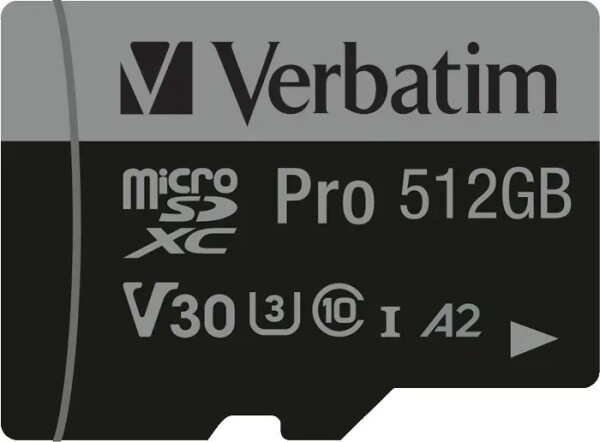 Verbatim Pro MicroSDXC 512 GB Class 10 UHS-I/U3 A2 V30 (47046)