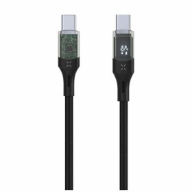 FIXED Kábel s displejom USB-C/USB-C PD 1.2m USB 2.0 100W čierny (FIXDD-CC12-BK)