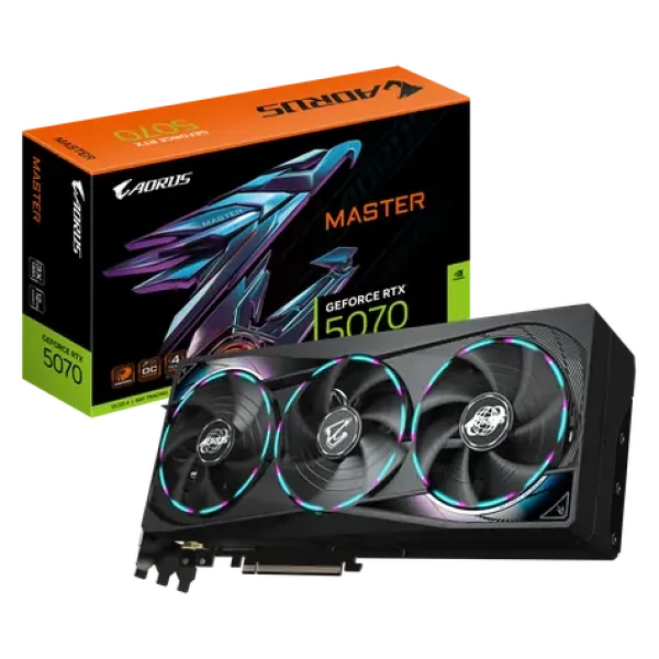 GIGABYTE GeForce RTX 5070 MASTER 12GB / 2165MHz / 12GB GDDR7 / 192-bit / 1x HDMI + 3x DP / 750W (16) (GV-N5070AORUS M-12GD)