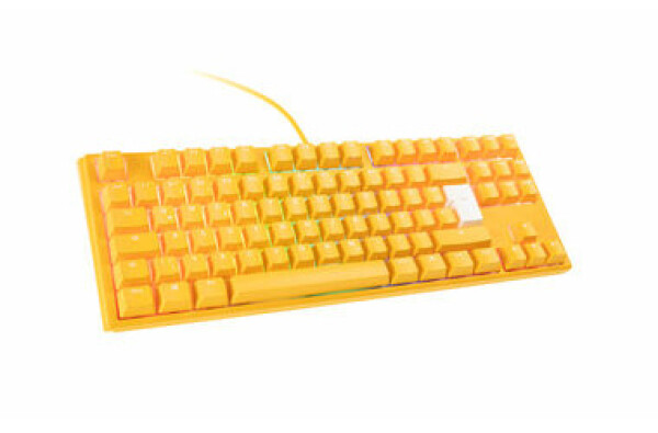 Ducky One 3 Yellow TKL MX-Red žltá / Herná klávesnica / podsvietená / mechanická / drôtová (USB) / DE (DKON2187ST-RDEPDYDYYYC1)