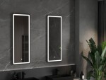 MEXEN - Coro zrkadlo s osvetlením 45 x 120, LED 6000K, čierny rám 9817-045-120-611-70