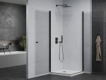 MEXEN/S - PRETORIA duo sprchovací kút 90 x 90 cm, transparent, čierny + vanička vrátane sifónu - 852-090-090-70-02-4010B 852-090-090-90-02-4010B