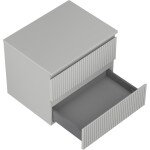 MEXEN/S - Rivel kúpeľňová skrinka pod umývadlo 60 cm s doskou, 2 zásuvky, reliéf, šedá mat 91A20-06047-2-BFFC62