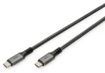 Digitus USB-C čierno-šedá / Kábel USB-C na USB-C / USB4 Gen 3x2 40 Gbps / PD 3.1 240 W / 1 m (DB-300443-010-S)