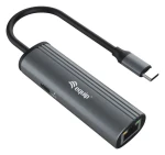 Equip USB-C - LAN adaptér čierna / USB-C adaptér / Gigabit Ethernet / PD 100W / 0,15 m (133486)