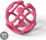 BABYONO Hryzačka silikónová Ortho loptička ružová 0m+