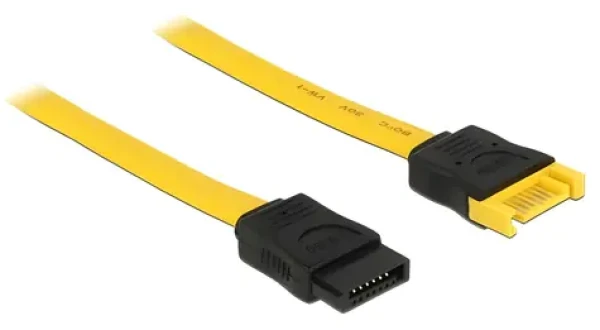 DeLock SATA III žltá / Predlžovací kábel / 0,3 m / 6 Gb/s (82855)