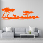 Veselá Stena Samolepka Africké safari Farba: modrá, Veľkosť: 100 x 32 cm