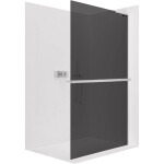 CERANO - Sprchová zástena Walk-in Onyx L-pravá vzpera - 8 mm + polička/držiak na uteráky - chróm, grafitové sklo - 70x200 CER-8050BD1100