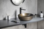 SAPHO - PRIORI keramické umývadlo na dosku, priemer 41,5cm, bronz PI032