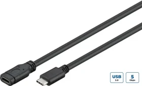MicroConnect USB3.1CC05EX Predlžovací kábel USB-C 3.2 Gen 1 0.5m čierna / 1x USB-C(M) / 1x USB-C(F) (USB3.1CC05EX)