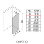 CERANO - Sprchová zástena Walk-in Onyx YL/P - 8 mm - čierna matná, bronzové sklo - 60x200 CER-686698
